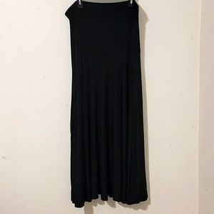Black A-line, ankle-length skirt